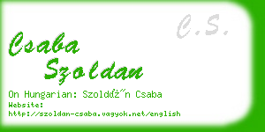 csaba szoldan business card